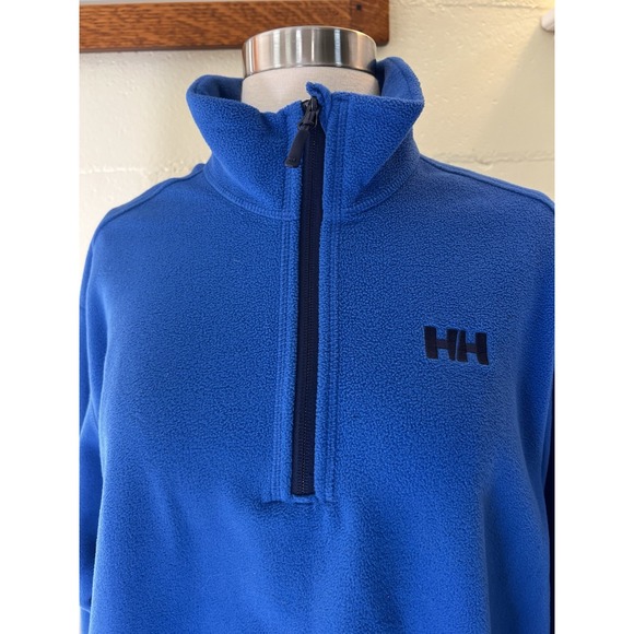 HELLY HANSEN POLARTEC Men's Fleece Jumper Size 2XL 1/4 Zip Blue Pullover - Picture 2 of 7